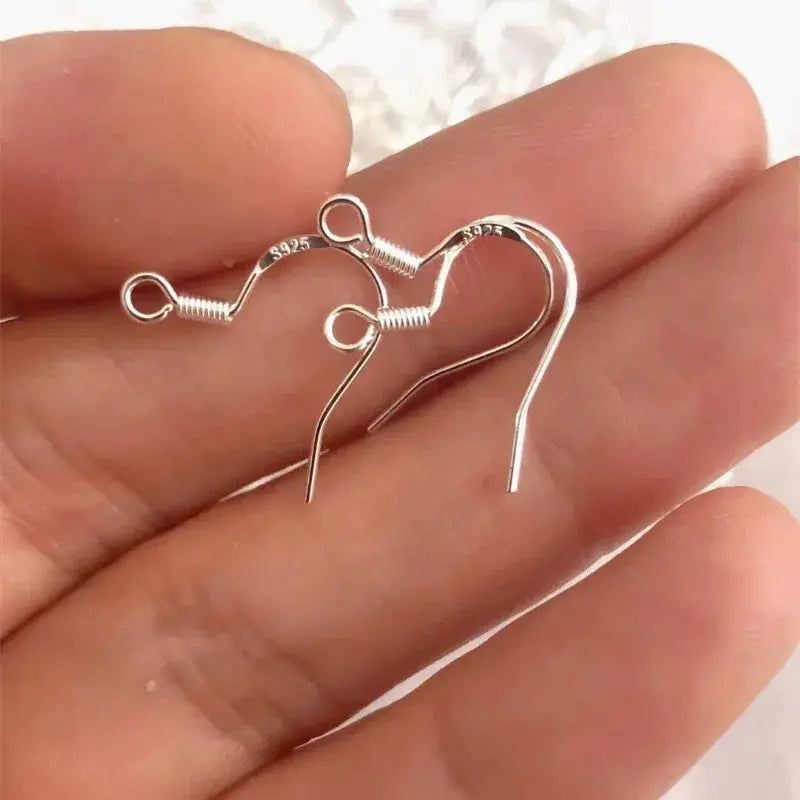 Sterling silver 925 earring hooks, hypoallergenic fish wire for DIY jewelry making