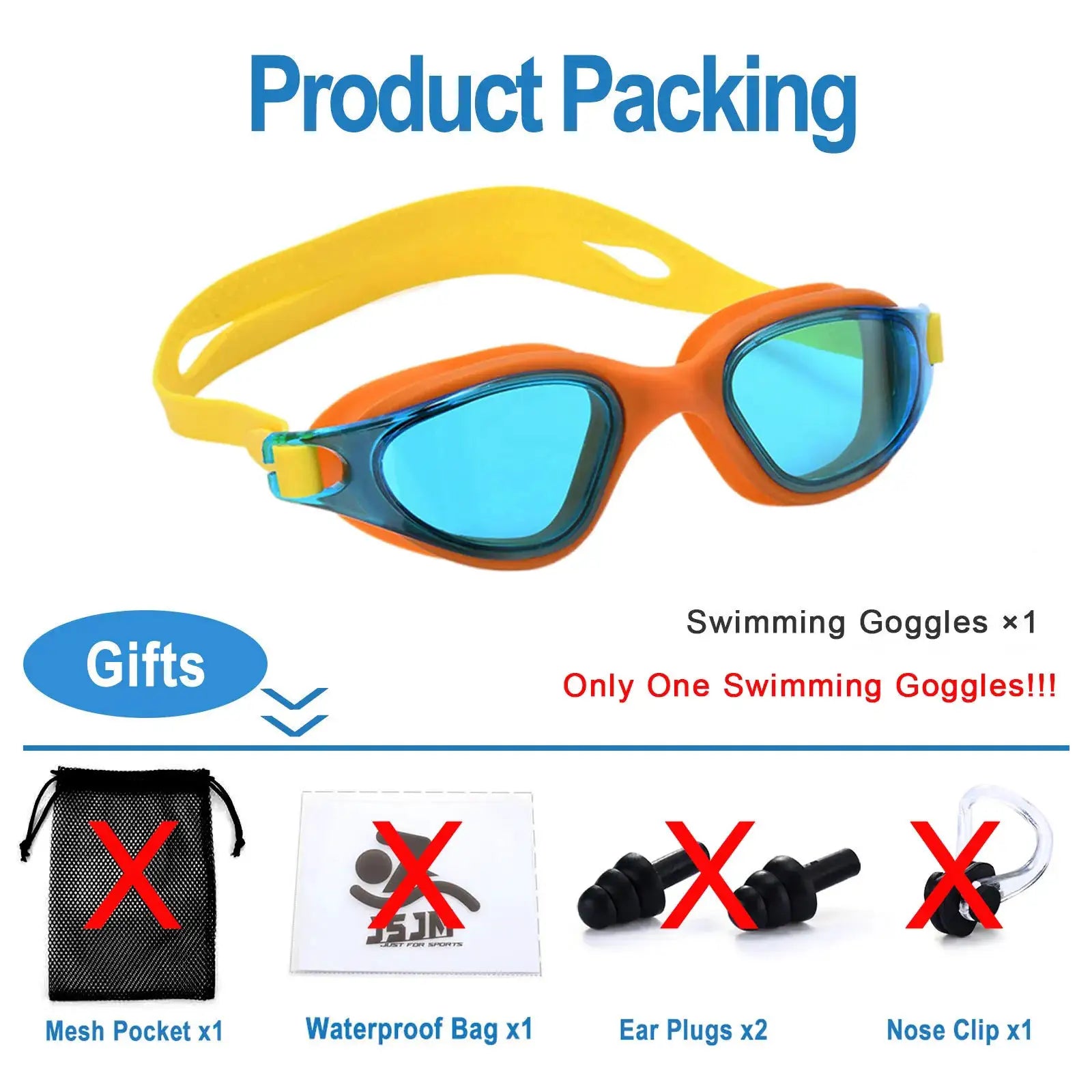 Unisex Adult Swimming Goggles Anti Fog Swim Glasses Adjustable Silicone Strap Waterproof Eyewear
