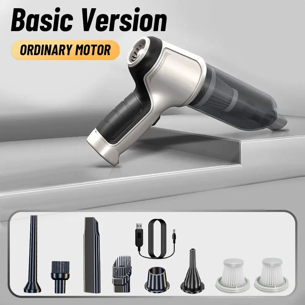 Simples Market black and silver handheld wireless car vacuum cleaner with 95000PA suction and accessory kit