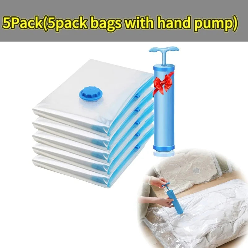 Thickened Vacuum Bags for Quilts and Clothes Storage Transparent