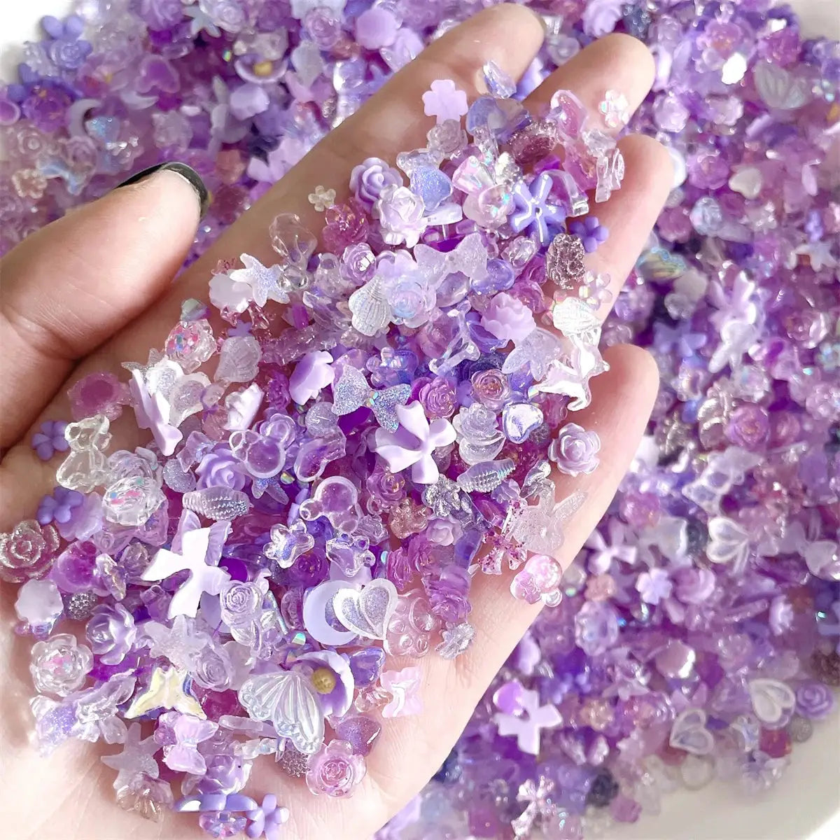50pcs 3D Colorful Kawaii Resin Nail Art Rhinestones and Charms Exquisite Acrylic Jewelry for DIY Nail Decorations