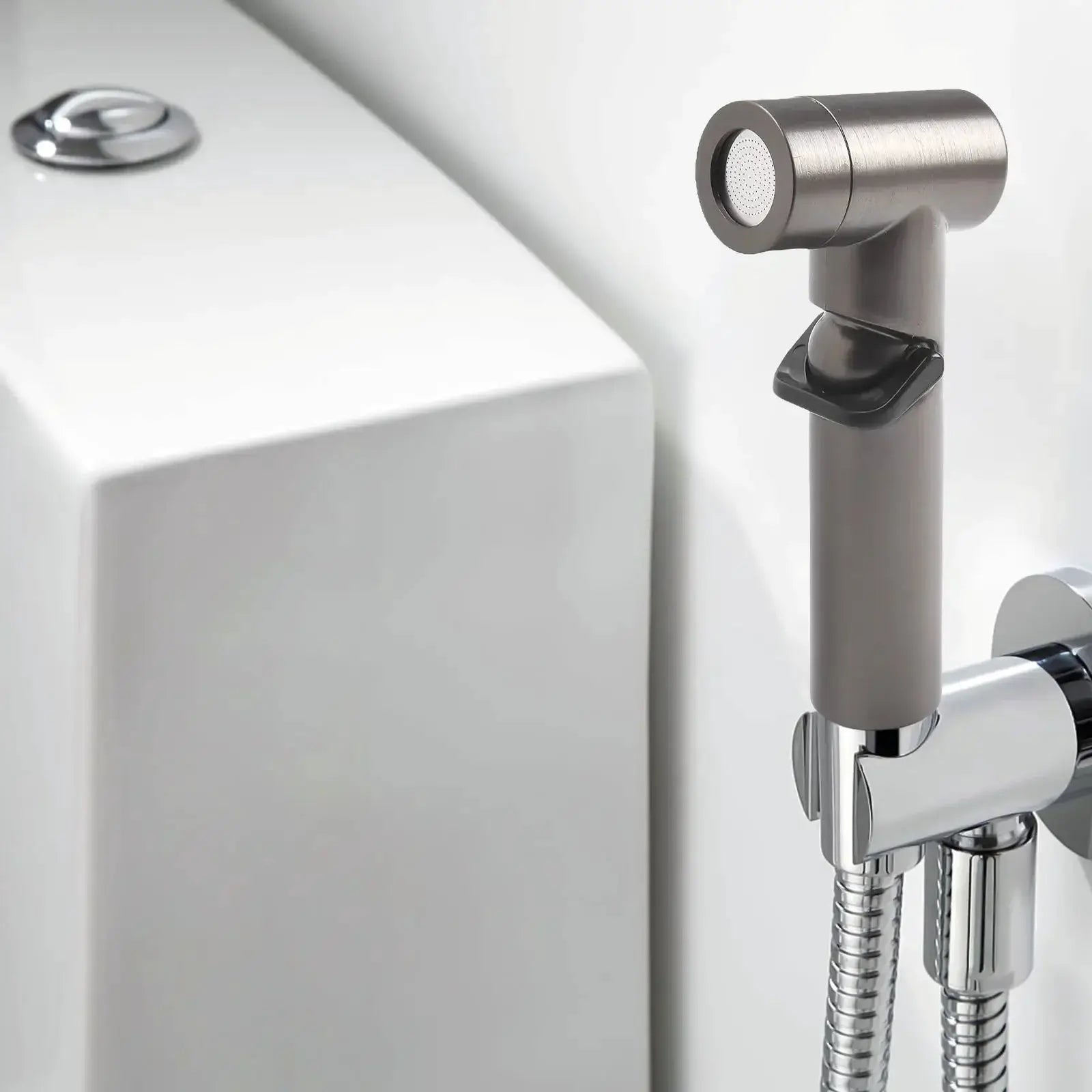 Handheld bidet spray shower head, ABS, gray finish, Simples Market