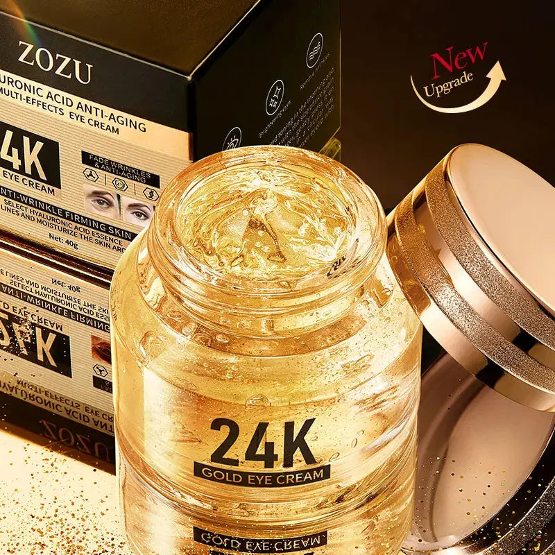 LuxeGold 24K Gold Hyaluronic Acid Eye Cream For Brightening Dark Circles Reducing Puffiness And Firming Eye Skin
