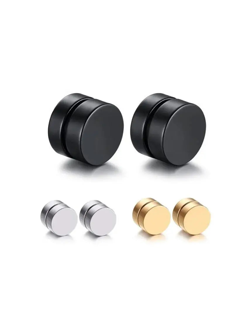 Mens Magnetic Stainless Steel Hip Hop False Earrings Personalized Non Piercing Accessory