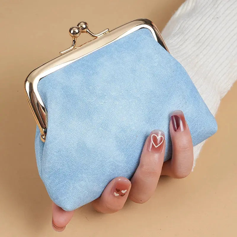 RetroCharm Candy Colored Coin Purse For Women Vintage Style Short Buckle Purse Compact Design