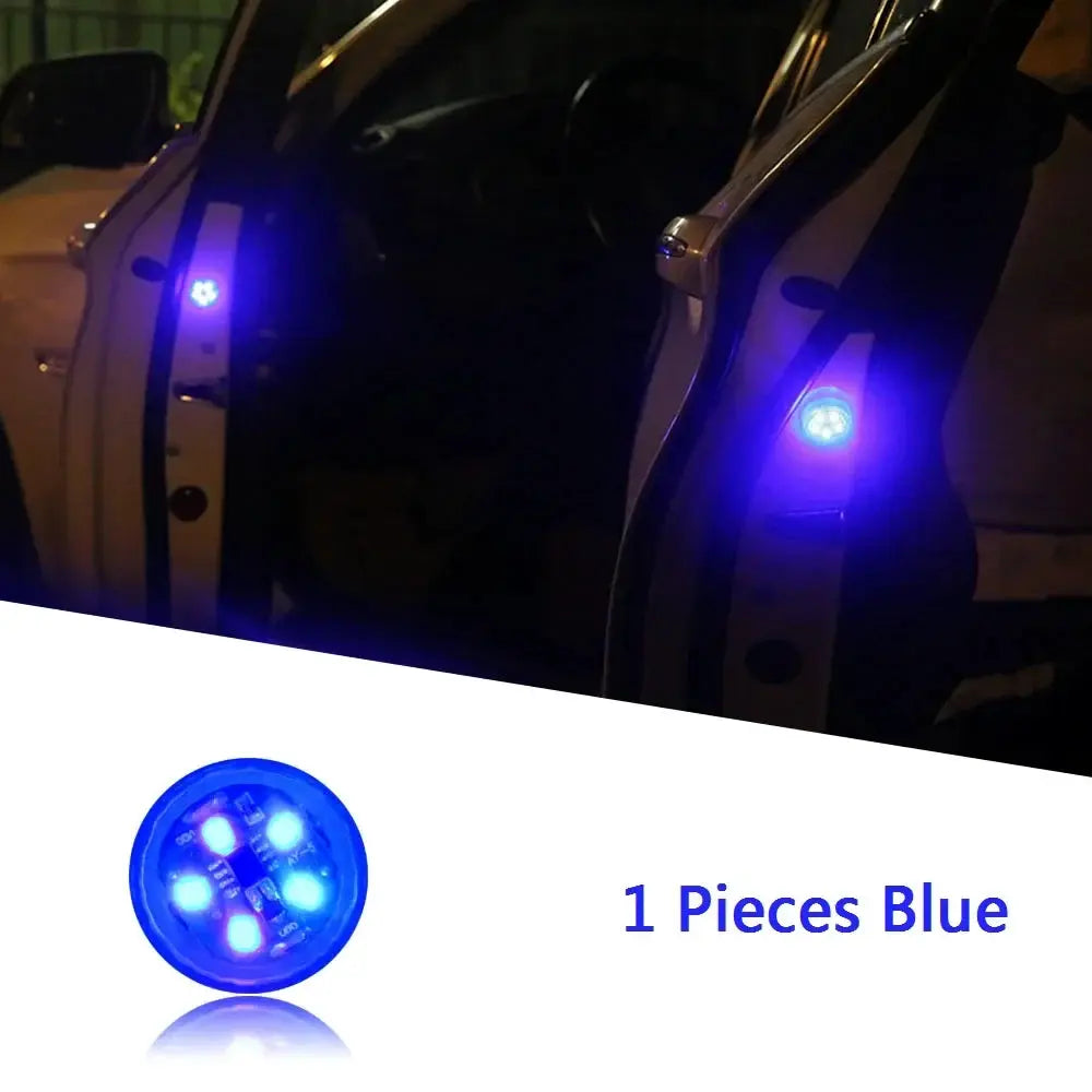 Blue LED car door safety light with magnetic sensor, 1 piece by Simples Market
