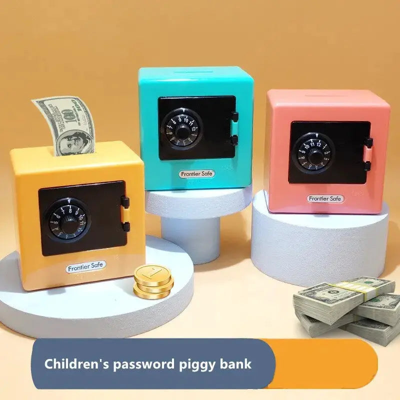 Retro Mini Bank Money Box With Rotating Password Lock Automatic Deposit Saving Coins Perfect Christmas Gift
