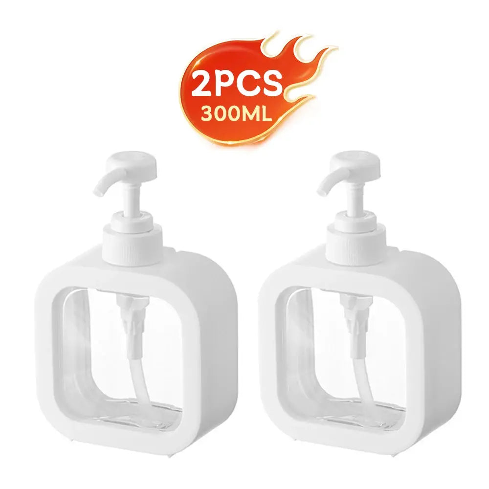 Large Capacity Transparent Visible Plastic Press Bottle Dispenser For Travel Kitchen And Bathroom
