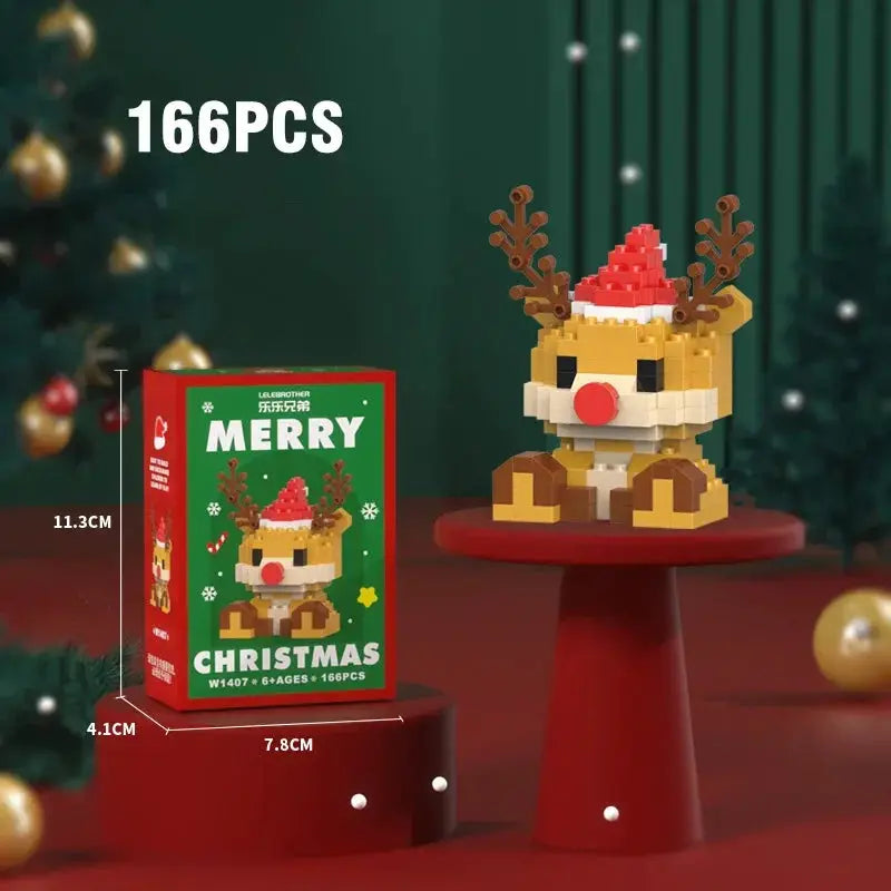 Christmas Building Block Set With Santa Claus Snowman Elk Tree Micro Brick Puzzles For Home Decoration And Gift Kid Toy