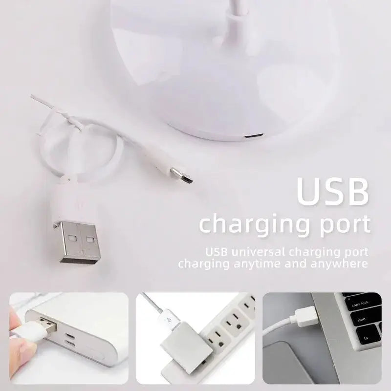 LuminaTech LED Desk Lamp USB Rechargeable Eye Protection Adjustable Brightness Desktop Light For Reading And Study