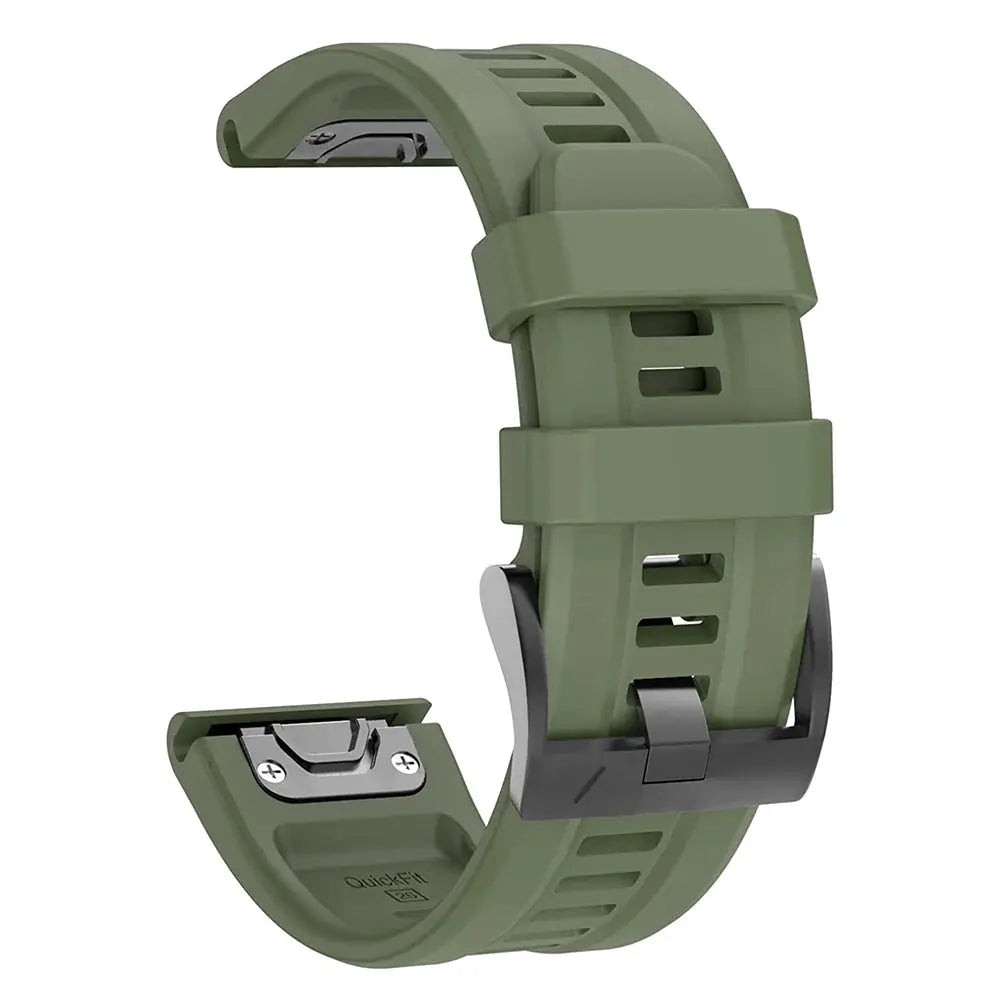 Simples Market QuickFit silicone watch strap, green, 22/26mm, for Garmin Epix Gen 2 and Fenix series.