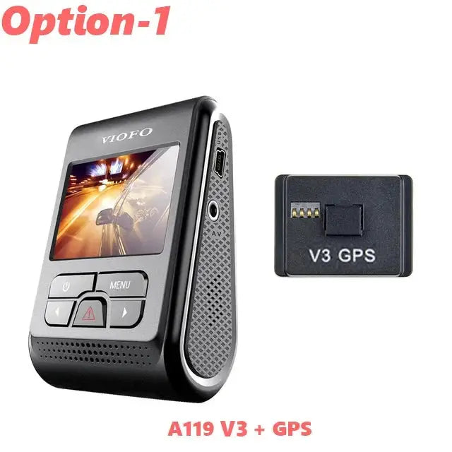 VIOFO A119 V3 dash cam with GPS module, black 2-piece kit