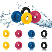 8pc 1/2 in shower flow reducer set by Simples Market; blue, yellow, pink and black hose restrictors