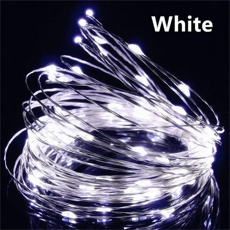 USB LED Fairy Lights Copper Wire String 20m 200 LEDs Outdoor Garland For Christmas Tree Wedding Party Decoration