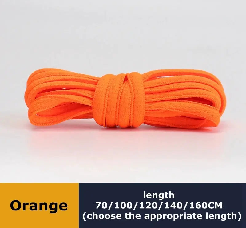 Orange round shoelaces, one pair, available in 70/100/120/140/160 cm lengths