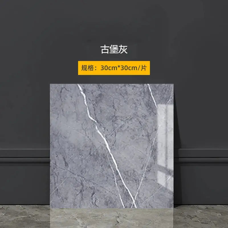 Imitation marble 3D wall tile, self-adhesive gray with white veining, 30cm×30cm per piece