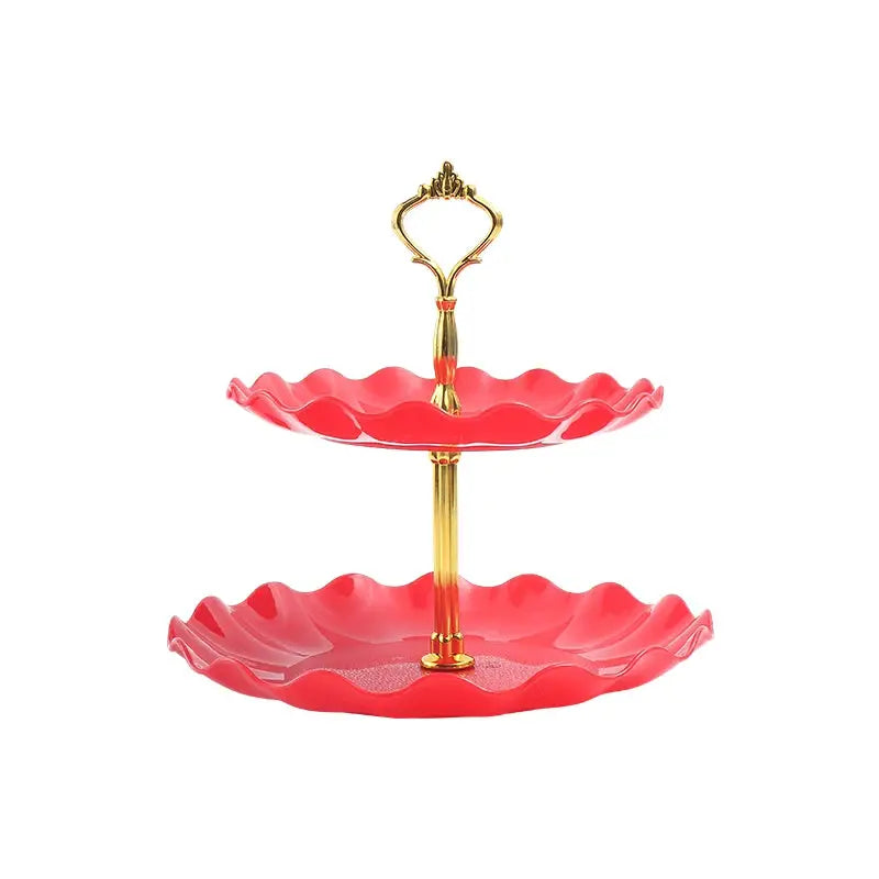 Double Layer Cake Stand Round Dessert Candy Display Tray For Wedding Party Home Decoration Exquisite