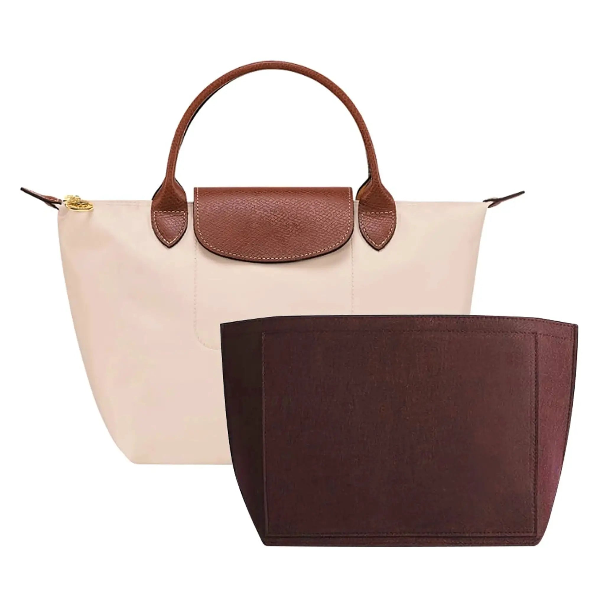 LuxLiner Felt Insert Bag for Longchamp Handbags Premium Purse Organizer Travel Makeup Essentials