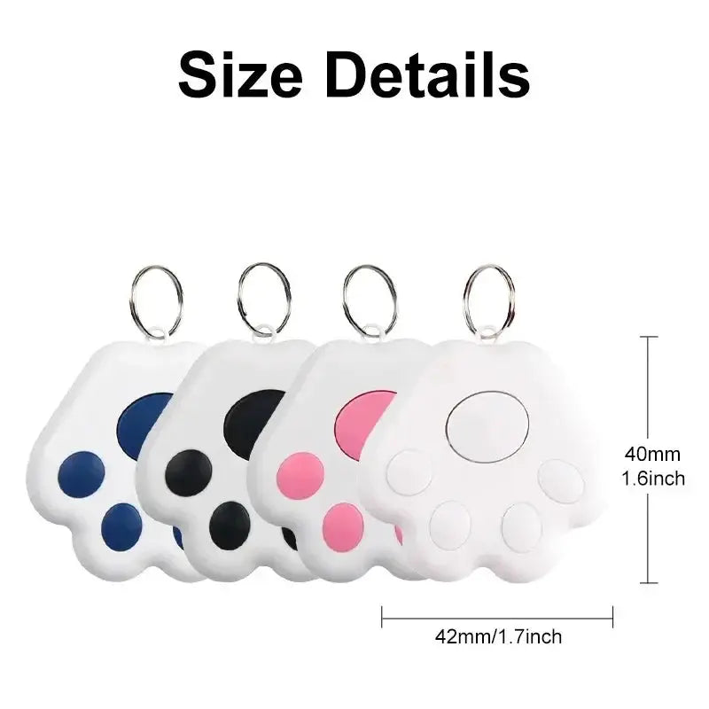 Mini paw-shaped pet tracker by Simples Market, 5-pack anti-lost Bluetooth locator for dogs/cats
