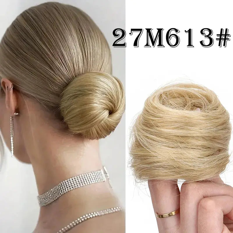 WIGSIN synthetic donut bun elastic hair extension in blonde by Simples Market