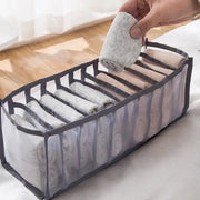 11 Compartment Collapsible Underwear Storage Box With Breathable Nylon Mesh For Dorm Room Organization