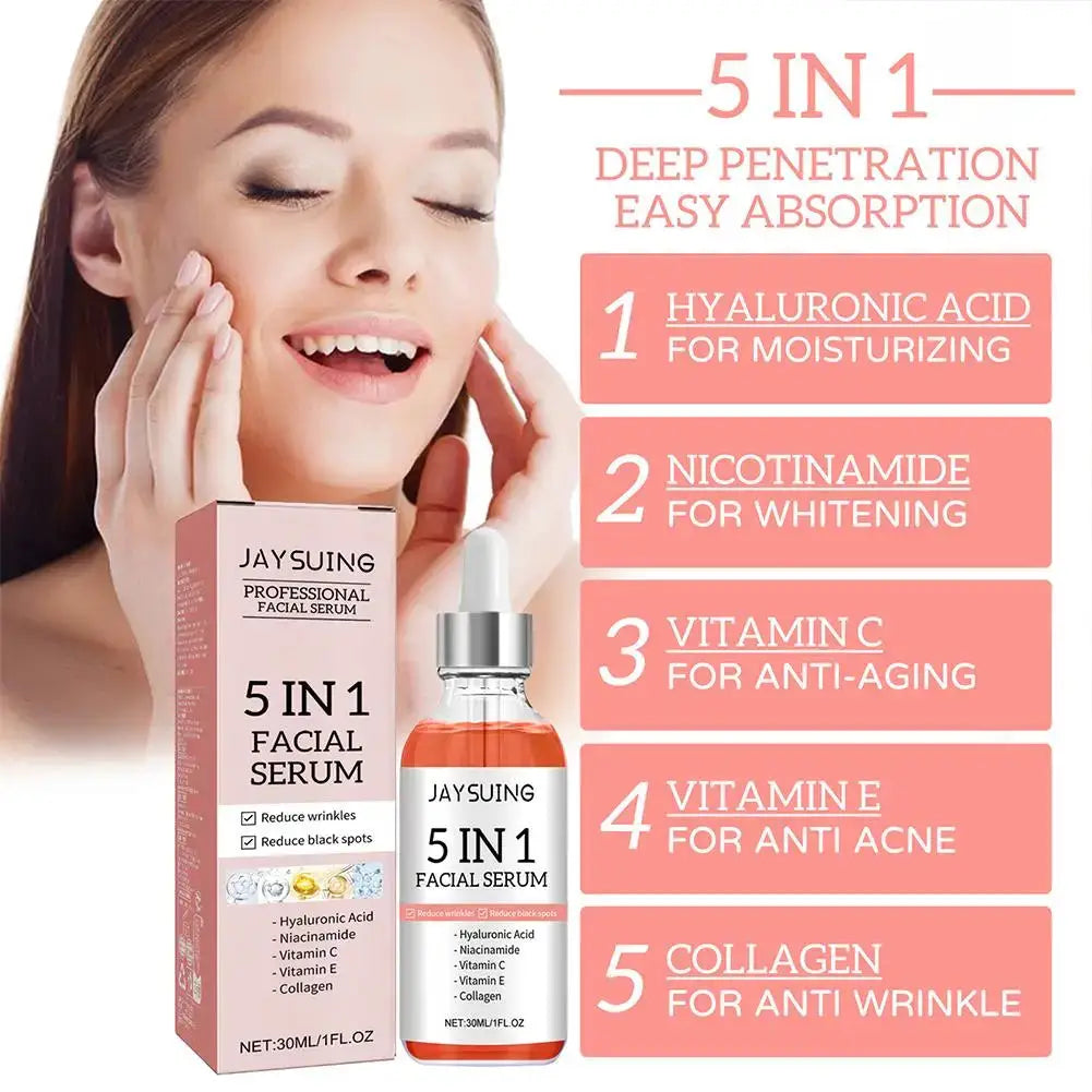LuminaDerm 5 In 1 Fade Fine Lines Serum For Brightening And Firming With Vitamin C And Hyaluronic Acid