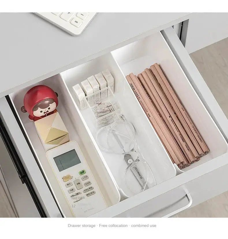 Simples Market white plastic cling film rack organizer for inside cabinet with three compartments