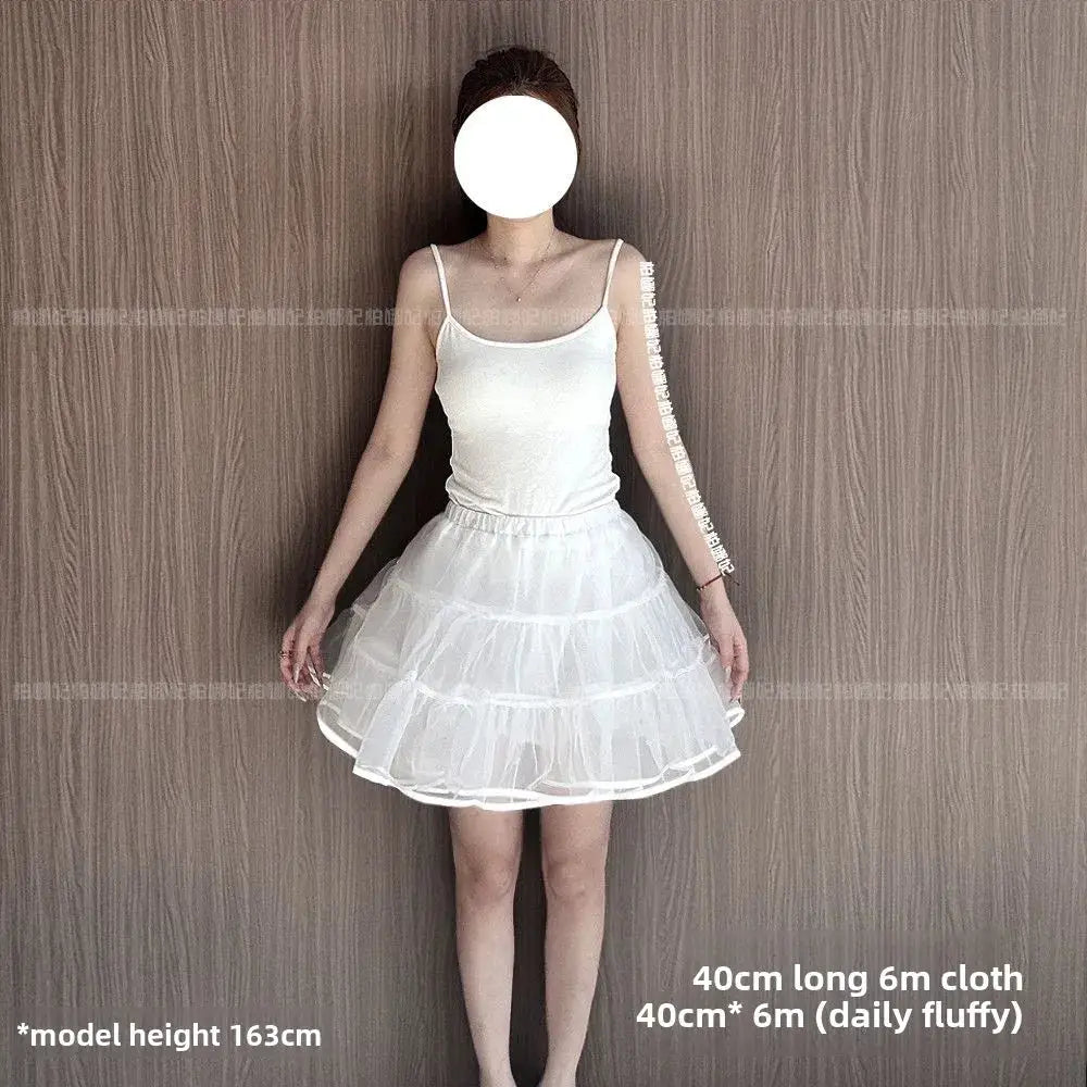 Lolita petticoat by Simples Market, white fluffy layered tulle underskirt, 40cm long.