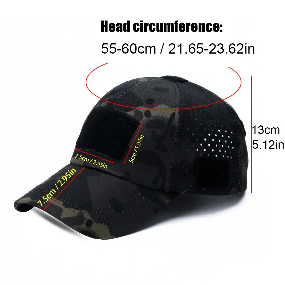 Mens Camouflage Baseball Cap Breathable Sun Protection Hat For Outdoor Sports Hunting Hiking Camping Beach Fishing
