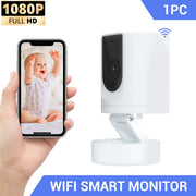 Pet camera indoor wifi security camera with phone app, 1080p full HD, foldable mount
