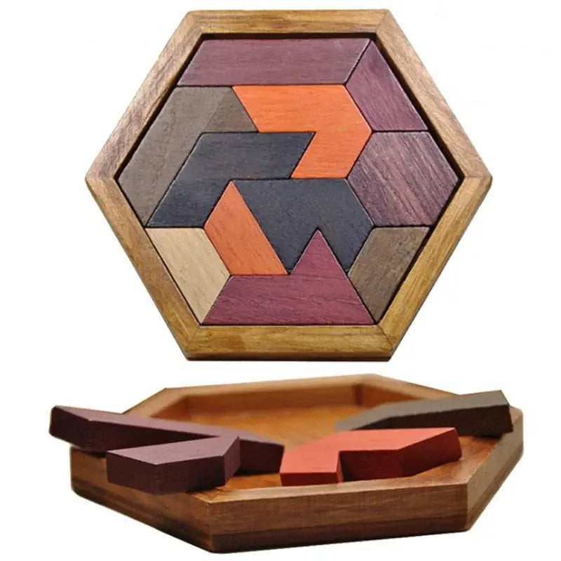 Wooden Geometric Shape Jigsaw Board Puzzles For Kids Children Brain Teaser Non Toxic Wood Toys Educational Development
