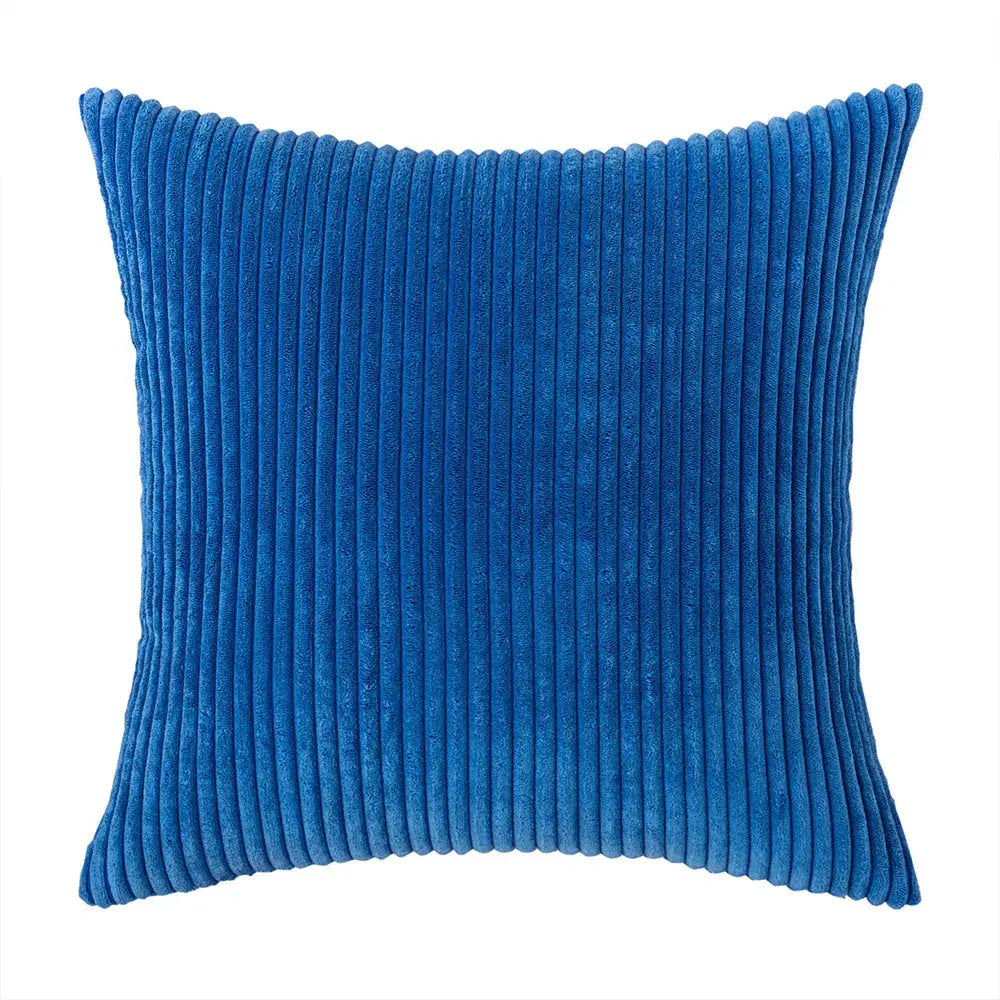 Pillow cover blue corduroy with ribbed texture by Simples Market
