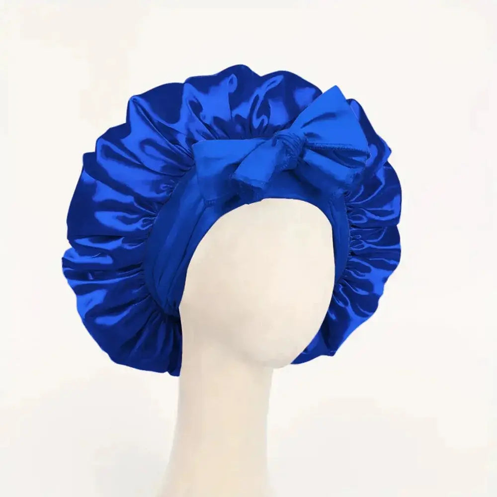 SilkNest Satin Silk Bonnet Adjustable Sleep Cap With Tie Band For Frizz Free Hair Keeps Hair Smooth Overnight