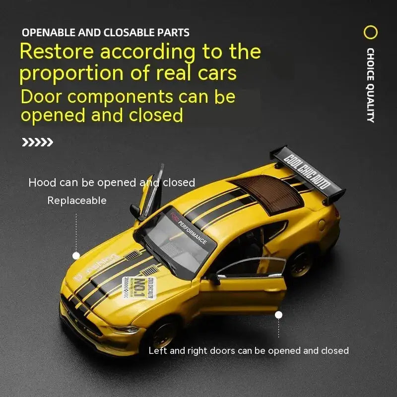 CCA DIY Customizable One to Forty Three Scale Ford Mustang Alloy Car Model Kit for Hobbyists and Enthusiasts