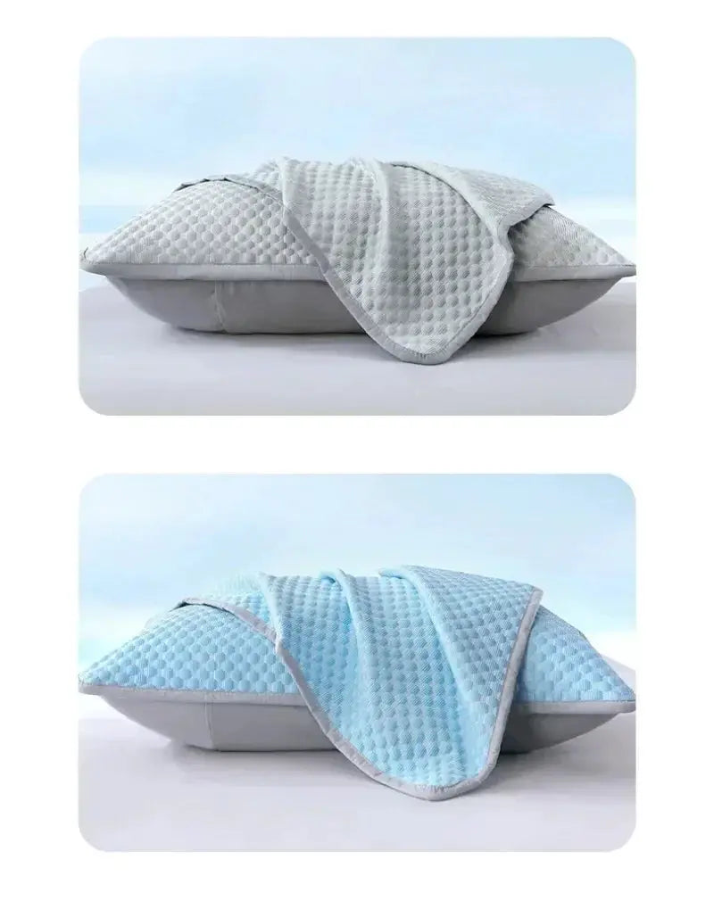 Summer Cooling Pillowcase by Simples Market, grey and light blue, set of 2 with textured surface, 48x70cm, washable