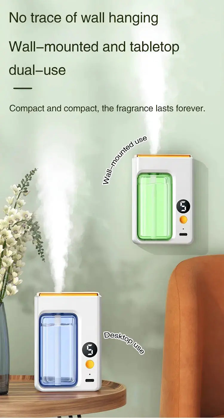 Smart Aroma Diffuser Air Purifier Digital Display Plant Essential Oils 5 Gears Wall Mount Tabletop USB Charging Living Room