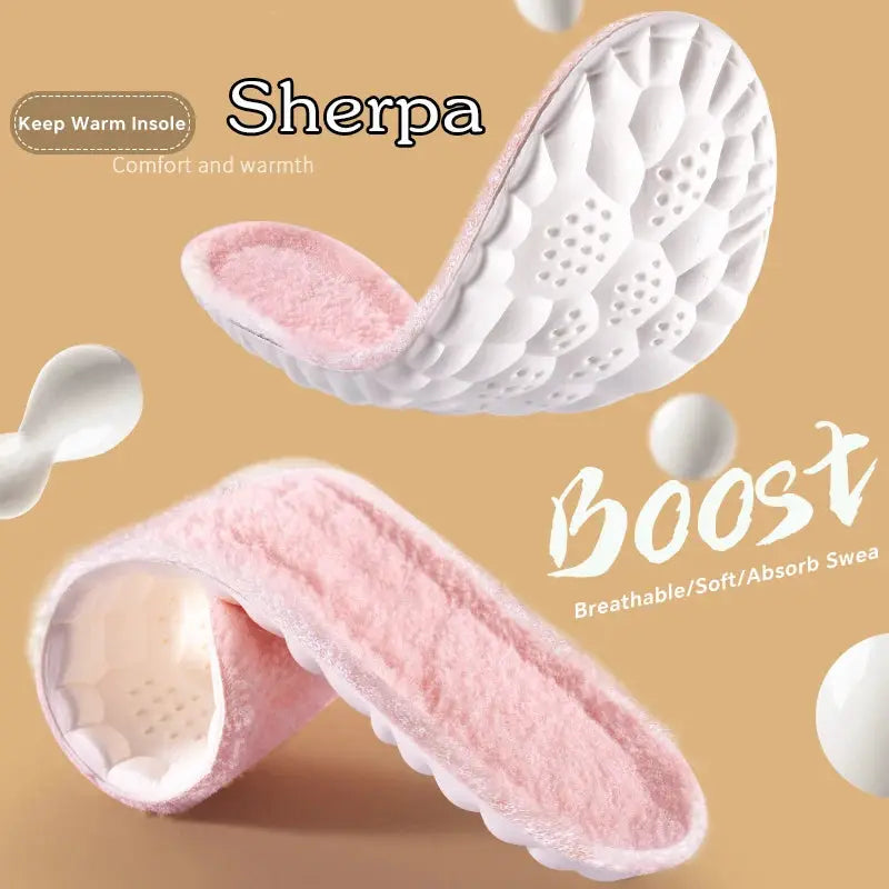 4D Cloud Technology Plush Thickened Winter Insoles For Warmth And Comfort Cashmere Softness And Cold Proof Foot Safety