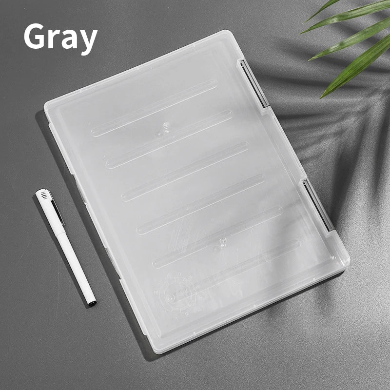 Simples Market 1PC transparent A4 plastic file box with lid for school use