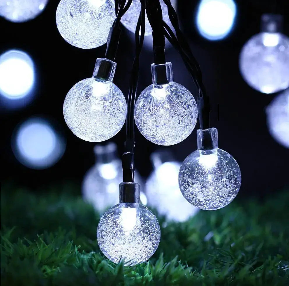 Solar Bubble Balls String Lights Outdoor Waterproof Orbs For Patio Garden Christmas Party