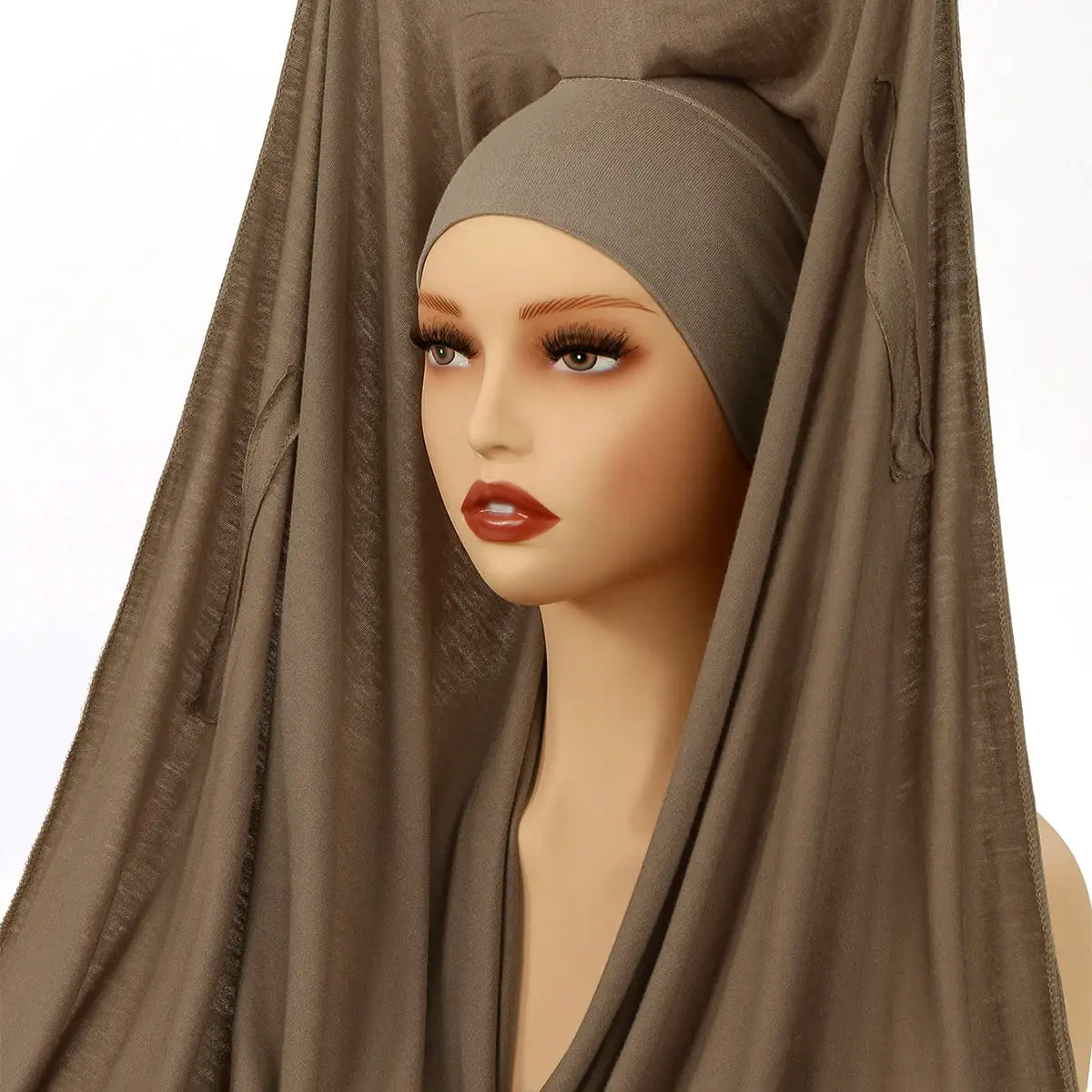 NovaVibe Instant Chiffon Hijab Magnetic Buckle Solid Color Muslim Scarf Effortless Wear