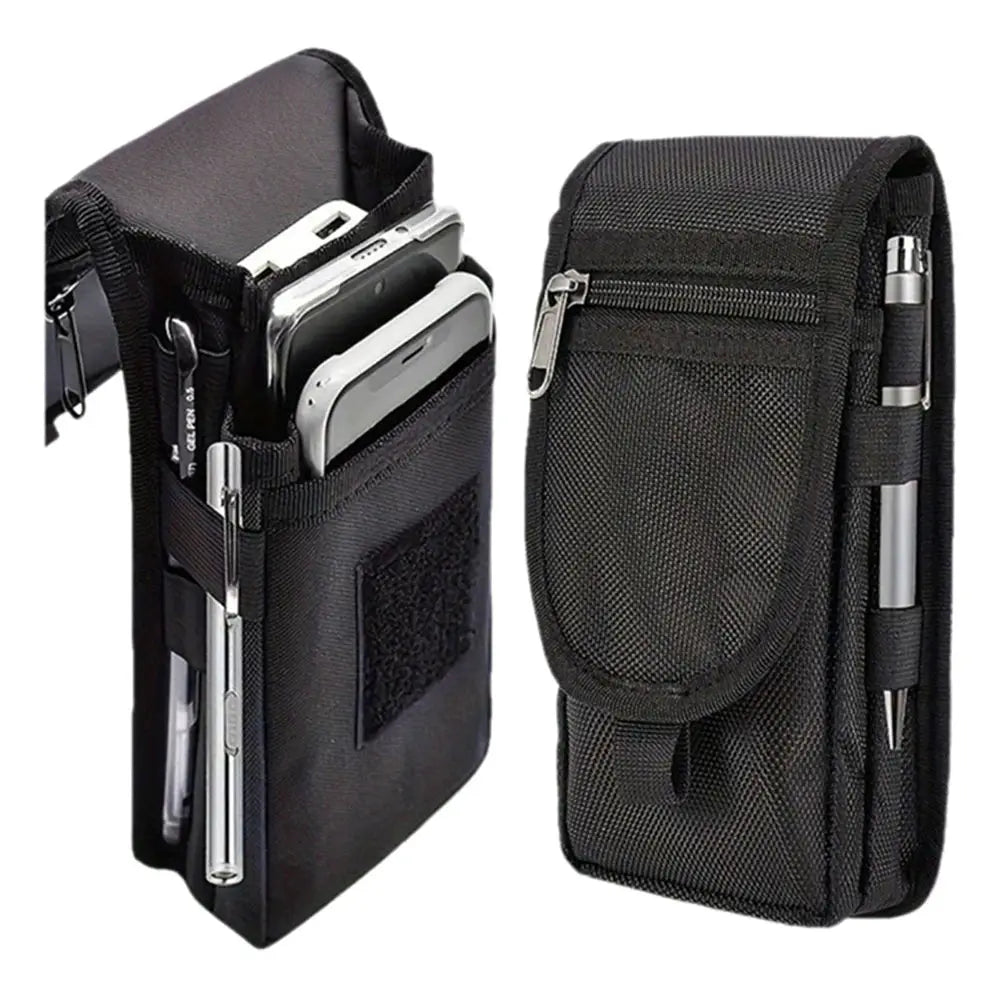 Multifunctional outdoor waist bag with phone pouch and pen pockets, Simples Market black