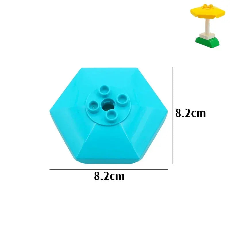 Big Building Blocks Duplo Compatible Large Brick Ferris Wheel Seesaw Slide Swing Educational Toy For Kids