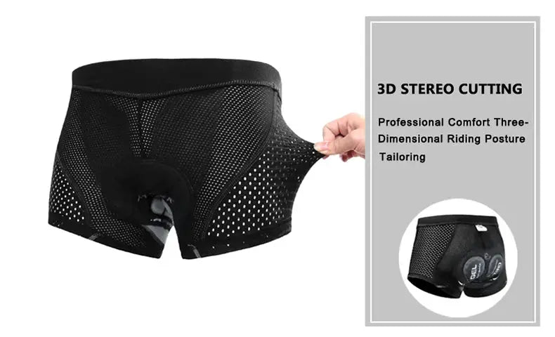 X-TIGER men's cycling underwear with 5D gel cushioned MTB boxer shorts, black mesh fabric by Simples Market