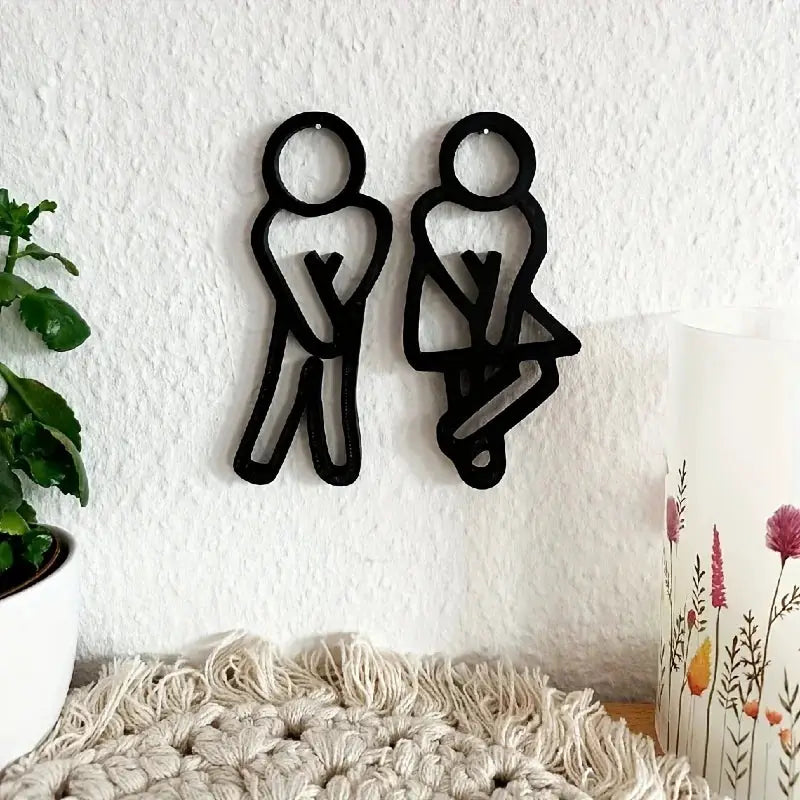 Modern WC Door Signs For Men And Women Toilet Sign Contour Decoration Hanging Pieces For Guest Toilet Bathroom