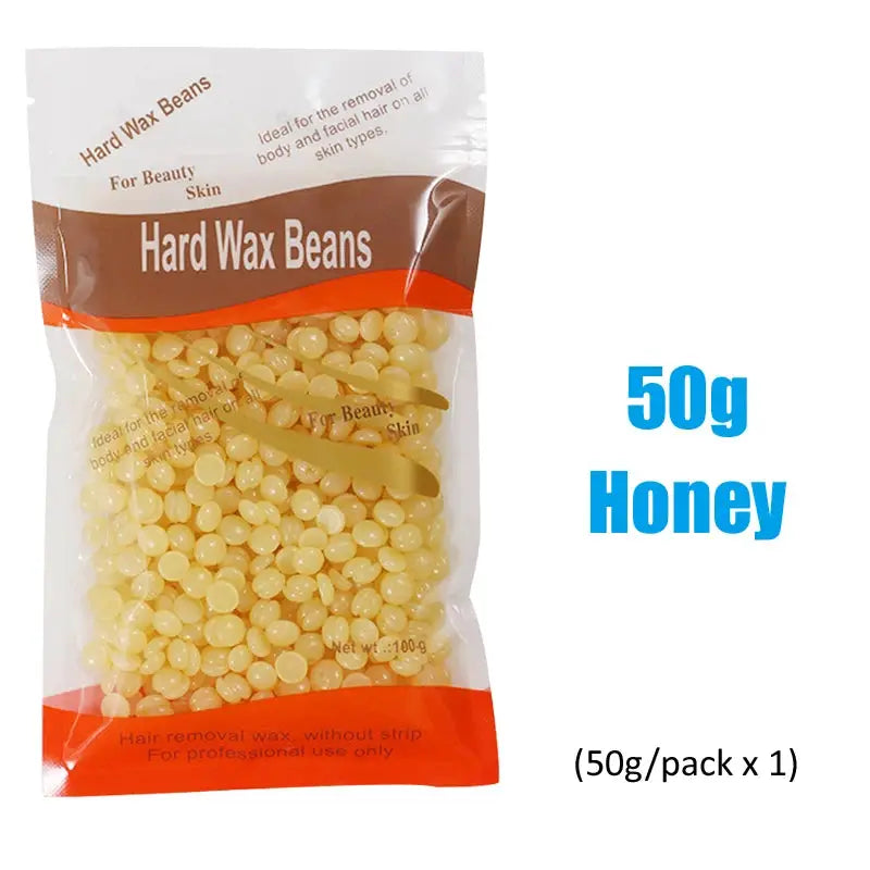 Hard Wax Beans 50g Honey color for hair removal, Simples Market.
