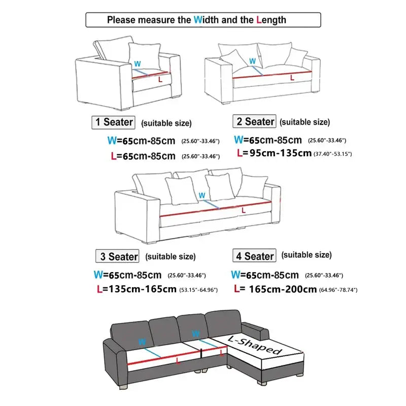 Simples Market splash-proof jacquard sofa cover; high elasticity, anti-dirt and anti-scratch; 4 sizes fit 1–4 seater sofas.