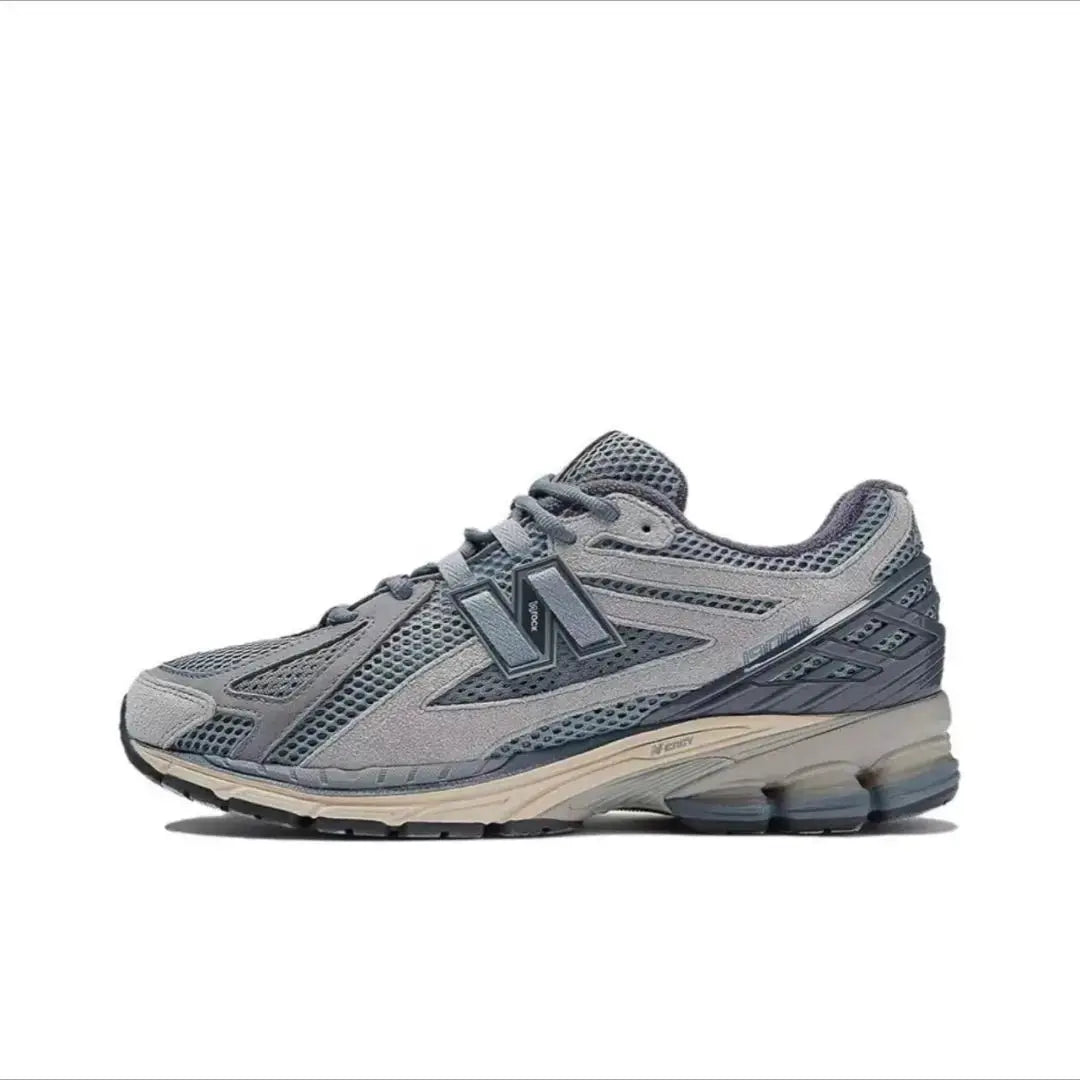 Classic Fashion 2026 retro dad shoes, gray breathable mesh with N logo, Simples Market.