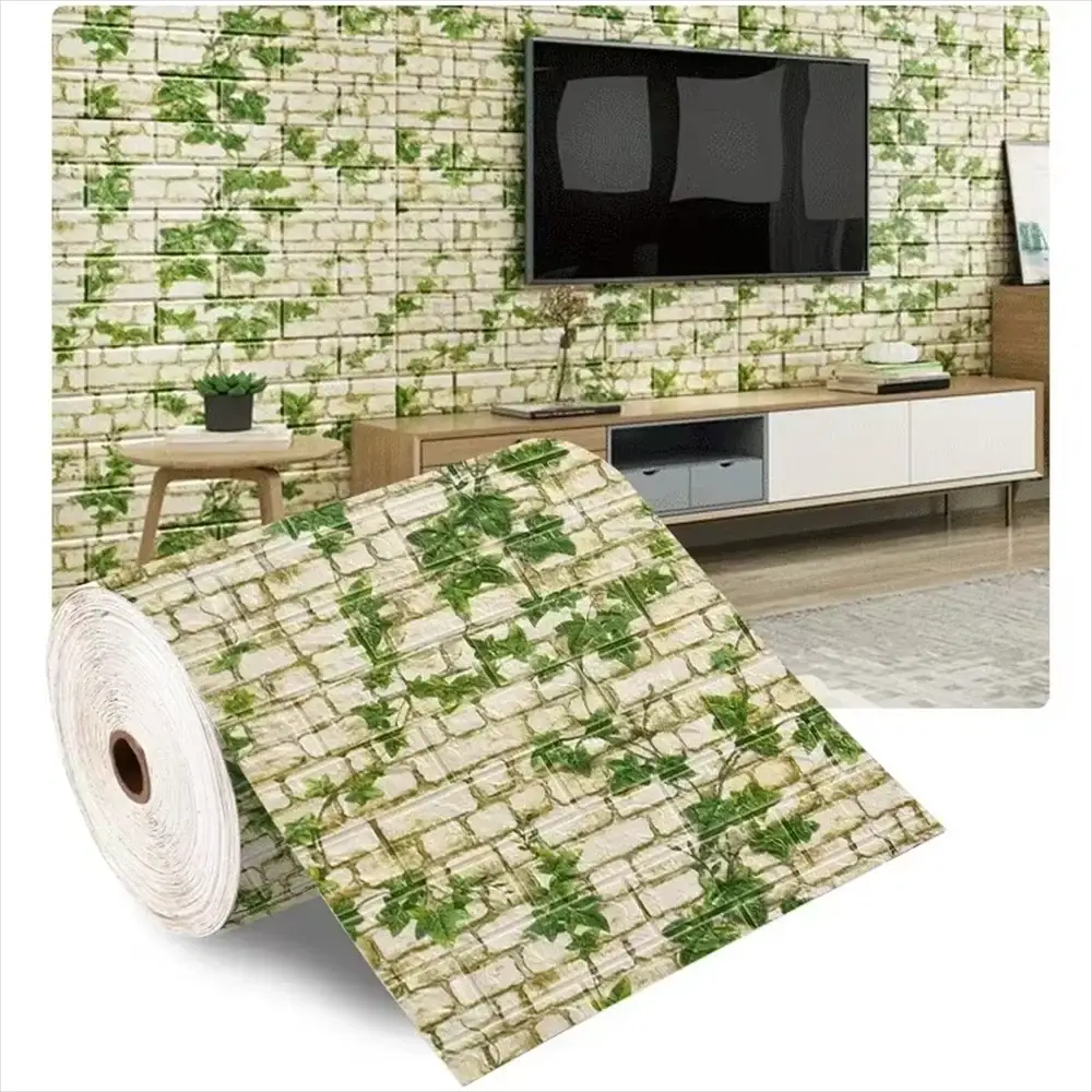 3D Self Adhesive Brick Wallpaper 70cm 1m 5m 10m Waterproof XPE Foam Wall Sticker Living Room Bedroom Children Decor