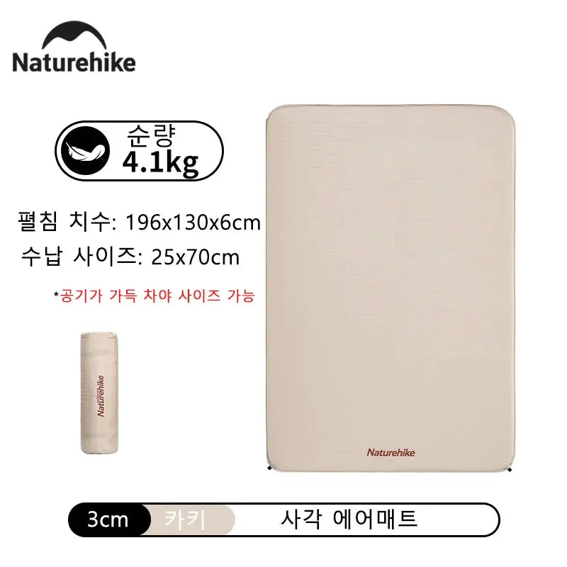 Naturehike 2025 Self Inflating Air Mattress 6cm Thick Ultralight Camping Pad For Outdoor Picnic Folding Air Mat