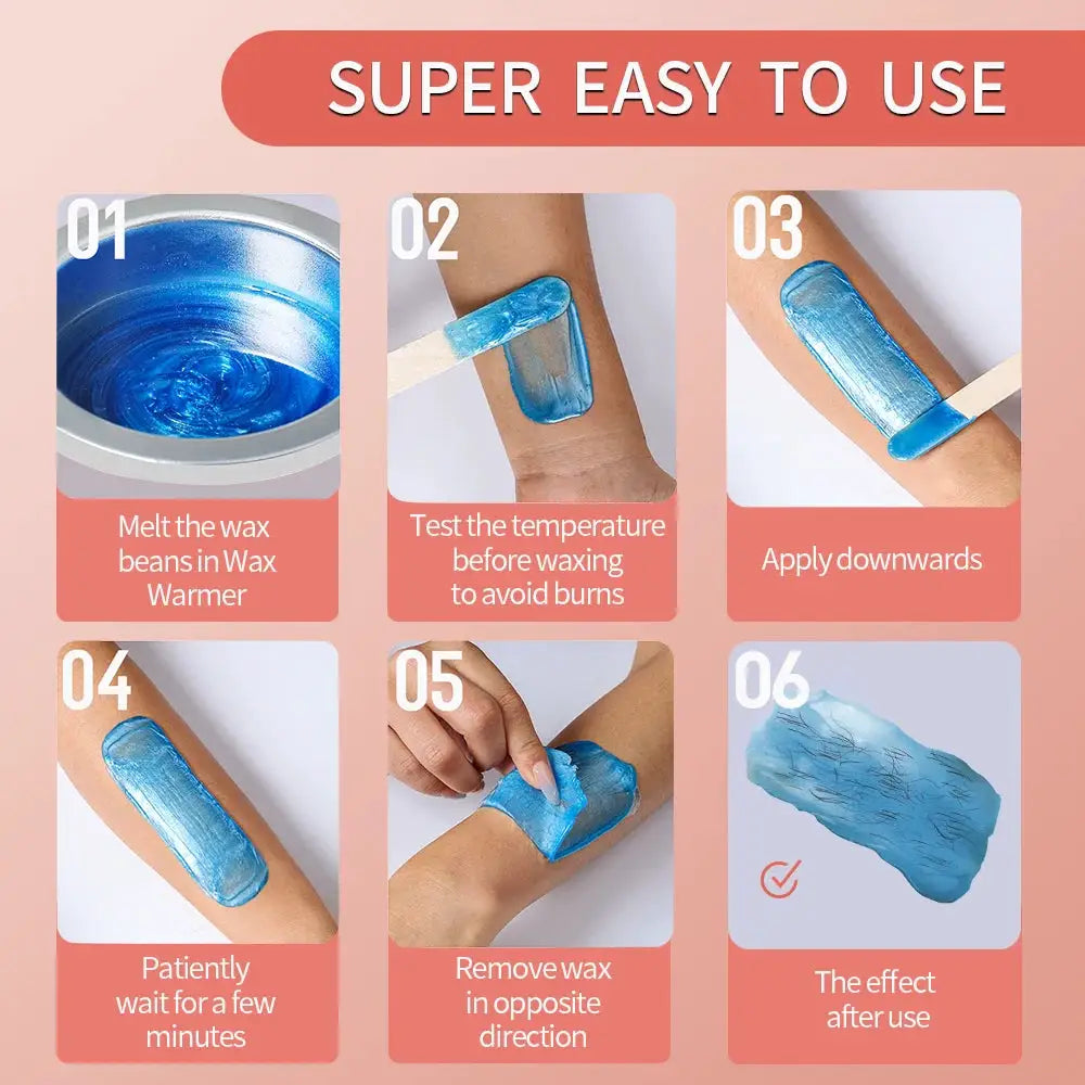 Waxing machine for hair removal with blue 200ml wax heater